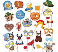CLDURHGE Oktoberfest Photo Booth Props [28pcs], Cardstock, White, DECORATIVE_CUTOUT