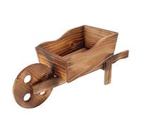 CLDXTrading Innovative Wooden Cart Flower Pot, Succulent Wheelbarrow Planter, Pastoral Wooden Wagon Pot with Retro Texture, Breathable Chinese Fir Planter for Home Garden Patio Decoration