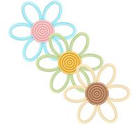 CLDY 3-Pack Baby Teething Toys Set - BPA-Free Food Grade Silicone Teethers | Soothing Teething Rings for Infants | Easy Clean, teethers for Babies 6-12 Months (Mint + Green + Beige)