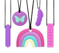 CLDY 5 PCS Sensory Chew Necklace for Autism & ADHD - Biting Needs Children