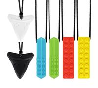 CLDY 6 PCS Sensory Chew Necklace, chew Toys for Autistic - ADHD - Biting Needs Children, Silicone Necklace Made from Food Grade Silicone Safety, Oral Motor Chewy Teether for Boys Girls