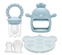 CLDY Baby Fruit Food Feeder & Breastmilk Popsicle Freezer Molds, Baby Food Dummy Feeder, BPA Free Silicone Teether for Toddler Infant for 3 Month+ Toddler Teething & Infant Self Feeding (Blue)