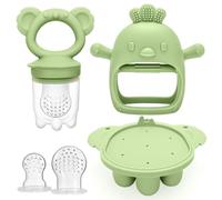 CLDY Baby Fruit Food Feeder & Mini Freezer Tray Combo, 4 Month+, Breastmilk Popsicle Freezer Molds for Baby Cooling Relief, BPA Free Silicone Feeder for Toddler Teething & Infant Self Feeding