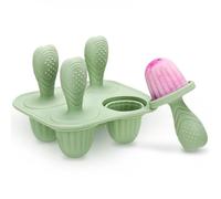 CLDY Mini BPA-Free Silicone Ice Lolly Moulds Kit for Toddlers - 4 Pcs 17ml Moulds with Reusable Sticks, Freezer & Dishwasher Safe (-40°C to 230°C), Baby Food Safe (Green)