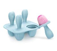 CLDY Mini BPA-Free Silicone Ice Lolly Moulds Kit for Toddlers - 4 Pcs 17ml Moulds with Reusable Sticks, Freezer & Dishwasher Safe (-40°C to 230°C), Baby Food Safe (Blue)