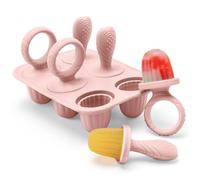 CLDY Mini BPA-Free Silicone Ice Lolly Moulds Kit for Toddlers - 6 Pcs 17ml Moulds with Reusable Sticks, Freezer & Dishwasher Safe (-40°C to 230°C), Baby Food Safe (Pink)