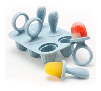 CLDY Mini BPA-Free Silicone Ice Lolly Moulds Kit for Toddlers - 6 Pcs 17ml Moulds with Reusable Sticks, Freezer & Dishwasher Safe (-40°C to 230°C), Baby Food Safe (Blue)