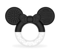 CLDY Teething Rings for Baby, BPA Free Silicone Teether for Toddler Infant, 1 Pack Sensory Chew Toys with Easy-Hold Handle, Soothe Sore Gums, Teether Toys for Babies 3 Months (Black White)