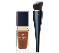 Clé de Peau Beauté Radiant Fluid Foundation Natural 35ml & Clé de Peau Beauté High Coverage Foundation Brush (Various Shades) - B100
