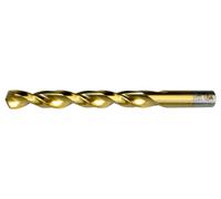 Cle-Line C18656 Heavy Duty Parabolic Jobber Length Drill, High Speed Steel, Tin Finish, Straight Shank, 135-Degree Split Point, 15/32" Drill Diameter (Pack of 6)