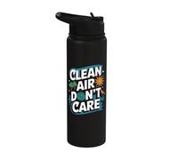 Clean Air Don't Care - Earth Day Environment Stainless Steel Insulated Water Bottle