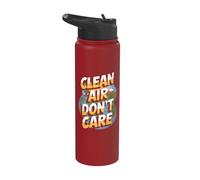 Clean Air Don't Care - Earth Day Stainless Steel Insulated Water Bottle
