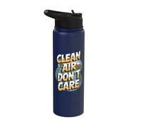 Clean Air Don't Care - Earth Day Stainless Steel Insulated Water Bottle