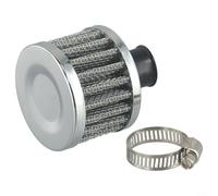 Clean and Fresh Air Supply Round Crank Case Engine Breather Air Filter for Car Motorcycle Quad Bike (Silver)