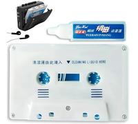 Clean Cassette Tapes Head, Cassette Head Cleaner, Audio Tape Cleaning Fluid & Demagnetizer for Player, Capstan Cleaner Maintenance Set (1 Bottles of Cleaning Fluid)