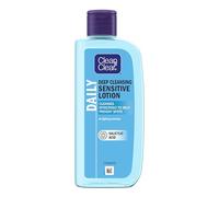 Clean & Clear Deep Cleansing Lotion for Sensitive Skin (1x 200ml), Clean and Clear Facial Cleanser with Salicylic Acid to Deeply Clean, Remove Dirt and Oil, Help Prevent Spots