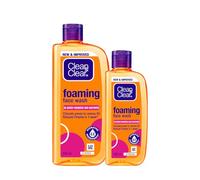 Clean & Clear Foaming face wash for oily skin, removes 99.8% pimple causing germs, Home & travel combo pack offer- Buy 240ml Get 100ml Free