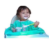 Clean Cub 6-12 Months Baby Led Weaning BLW Long Sleeve Apron Bib with Suction Cups for Infant and Toddlers - Waterproof & Washable | Must Have Baby-Led for Weaning Supplies