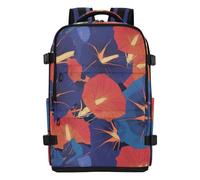 Clean Design Mens Backpack Red Indigo Morning Glory Abstract Flowers
