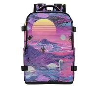 Clean Design School Backpack Crane Sunset Tropical Vapor Wave Style