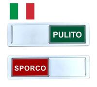 Clean Dirty Dishwasher Magnet [Choose your language] - Easy to read and place. Sliding - Kitchen Organiser - Dishwasher Sign - Magnet Kitchen Gadgets (Italian)