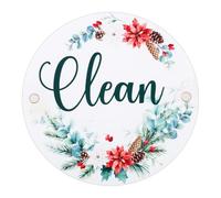 Clean Dirty Dishwasher Magnet, Round Double Side Clean Dirty Flip Sign Strong Magnet Dishwasher Indicator Kitchen Supplies Organization & Storage Necessities Christmas Decor