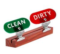 Clean Dirty Sign for Laundry Baskets, Red and Green Stainless Steel Clean & Dirty Labels Indicator Clips for Inside The Dishwasher Laundry Basket, Guest Bathroom Special Signs