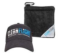 Clean Flight Premium Golf Ball Towel & Golf Cap Combo - Perfect Cleaning - Portable Microfiber - Gifts for Men & Women. Quality Built - Value Priced