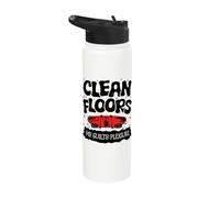 Clean Floors My Vaccum Cleaning Housekeeper Stainless Steel Insulated Water Bottle