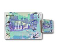 clean freak blue placemat coaster set Benjamin Tate Design Natural One Size
