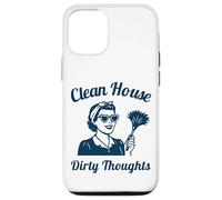 Clean House Dirty Thoughts Funny Retro Cleaning Lady Case for iPhone 12/12 Pro