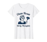 Clean House Dirty Thoughts Funny Retro Cleaning Lady T-Shirt
