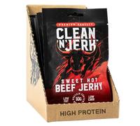 Clean 'N' Jerk Beef Jerky Sweet Hot 280g (10 x 28g) - High Protein Healthy Beef Jerky Bulk Snack Multi-Pack - Keto Friendly Protein Snack MSG Free