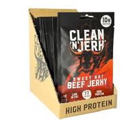 Clean 'N' Jerk Beef Jerky Sweet Hot - High Protein Snack - Low Fat Tender Air Dried Silverside Beef - Bold Sweet Spicy Flavour Packed Healthy Savoury Snack Alternative - 280g Multi Pack 10 x 28g