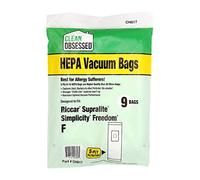 Clean Obsessed H-10 HEPA Bags Fits Riccar Supralite & Simplicity Freedom Type F (9 Bag Pack)