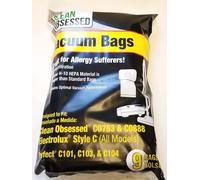 Clean Obsessed HEPA Vacuum Bags for CO763 & CO888, Perfect 101 / 103 / 104 , Electrolux Style C ~ 9 Pack ~