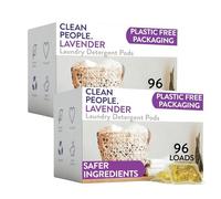 Clean People Laundry Washing Capsules - Plant-Based, Hypoallergenic Laundry Capsules - Ultra Concentrated, Plastic Free, Recyclable Packaging, Stain Fighting - Lavender, 192 Pack