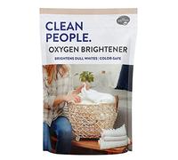 Clean People Natural Oxygen Brightener Stain Remover - Natural Bleach Alternative, Plant Derived Ingredients, Brightens Dull Whites AND Colors - Natural Stain Remover for Laundry - 79 oz