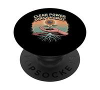 Clean Power Dirty Hands Funny Solarpunk Gardener Farmer PopSockets Adhesive PopGrip