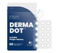 Clean Skin Club 60 Invisible Vegan Pimple Patches, Derma Dot Hydrocolloid for Covering Zits, Acne, Blackhead, Blemish, Absorbing Face Cover Sticker, Skincare Treatment, Non Toxic Ingredients