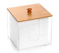 Clean Skin Club XL Acrylic Face Towel Container with Bamboo Lid - Dryer Sheet Holder for Bathroom & Laundry Room