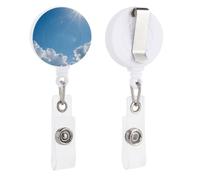Clean Sky Badge Reel Funny Plastic Retractable Badge Reel Lightweight Convenient Keychain Badges Clip for Nursing Student Teachers Office Worker