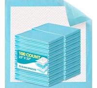 Clean Spaces Super Absorbent Puppy Pads 22"x22" 100 Count, Quick Drying Dog Training Pee Pads, Disposable Underpads for Baby and Adults