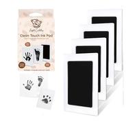 Clean Touch Hand and Footprint Kit - Large Ink Pad for Baby Hand and Footprints - Dog Paw Print Kit,Dog Nose Print Kit - Baby Footprint Kit, Includes Gift Box, 4 Inkpads and 8 Art Cards