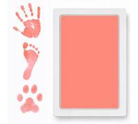 Clean Touch Ink Pad for Baby Handprints and Footprints - Inkless Infant Hand & Foot Stamp - Safe for Babies, Doesn’t Touch Skin - Perfect Family Memory or Gift - Pink Print Kit by Tiny Gifts