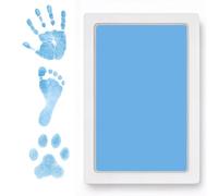 Clean Touch Ink Pad for Baby Handprints and Footprints - Inkless Infant Hand & Foot Stamp - Safe for Babies, Doesn’t Touch Skin - Perfect Family Memory or Gift - Blue Print Kit by Tiny Gifts