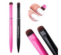 Clean Up Brush, 2-Pack Professional Kolinsky Sable Nail Art Brushes for Gel, Polygel, Acrylic Nails - Precision Detailing Set (Pink F18 + Black F16) (Pink(F18) & Black(F16))