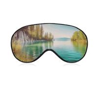 Clean Water and Lake Landscape Sleep Mask for Women Men Side Sleeper Eye Cover with Adjustable Strap Soft Breathable Blackout Mask Slip-Free Deep Sleeping Travel Essentials