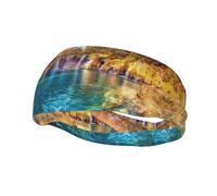 Clean Water And Lake Landscape Sports Headbands Moisture Wicking Athletic Terry Cloth Sweatband Sweat Absorbing Head Band