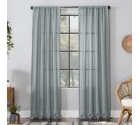Clean Window Crushed Texture Allergy/Pet Friendly Anti-Dust Sheer Curtain Panel, 52" W x 63" L, Dusty Blue